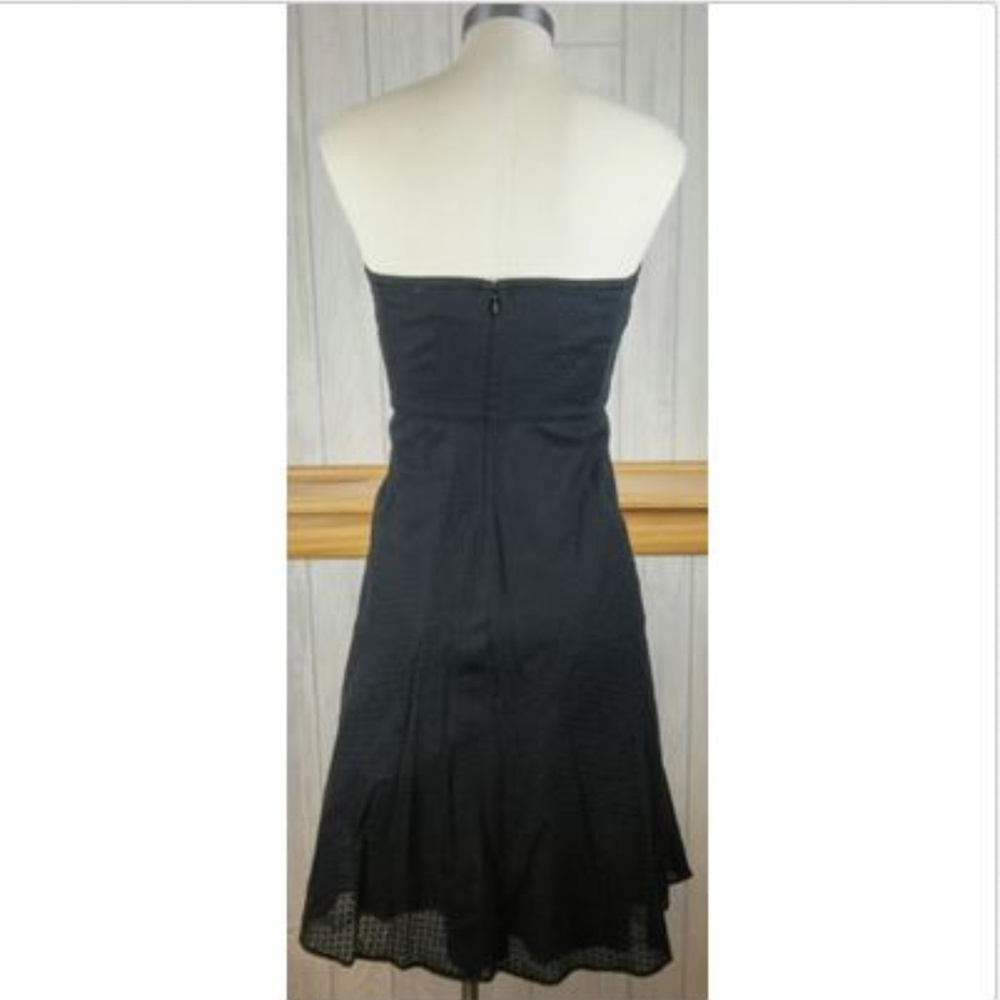 🖤J.Crew Black Swiss Dot Strapless Picnic Dress Netting Cotton Size 2 - Picture 4 of 8